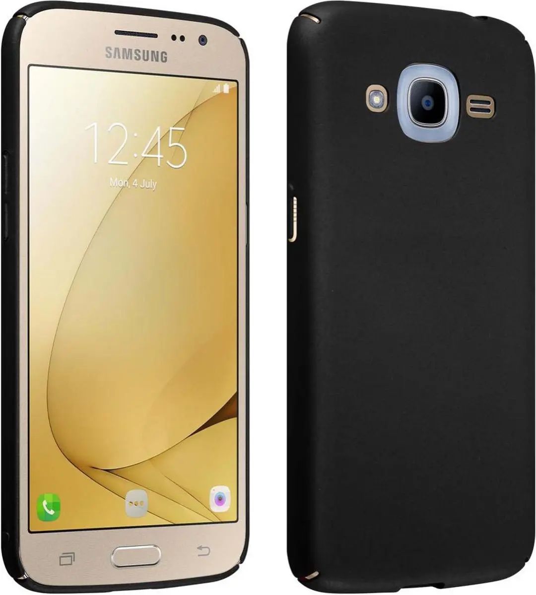 Cadorabo Hoesje geschikt voor Samsung Galaxy J2 2016 in METAAL ZWART