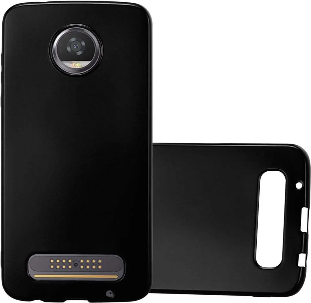 Cadorabo Hoesje geschikt voor Motorola MOTO Z2 PLAY / Z2 FORCE in METALLIC ZWART