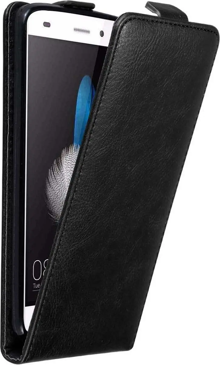 Cadorabo Hoesje geschikt voor Huawei P8 LITE 2015 in ZWARTE NACHT