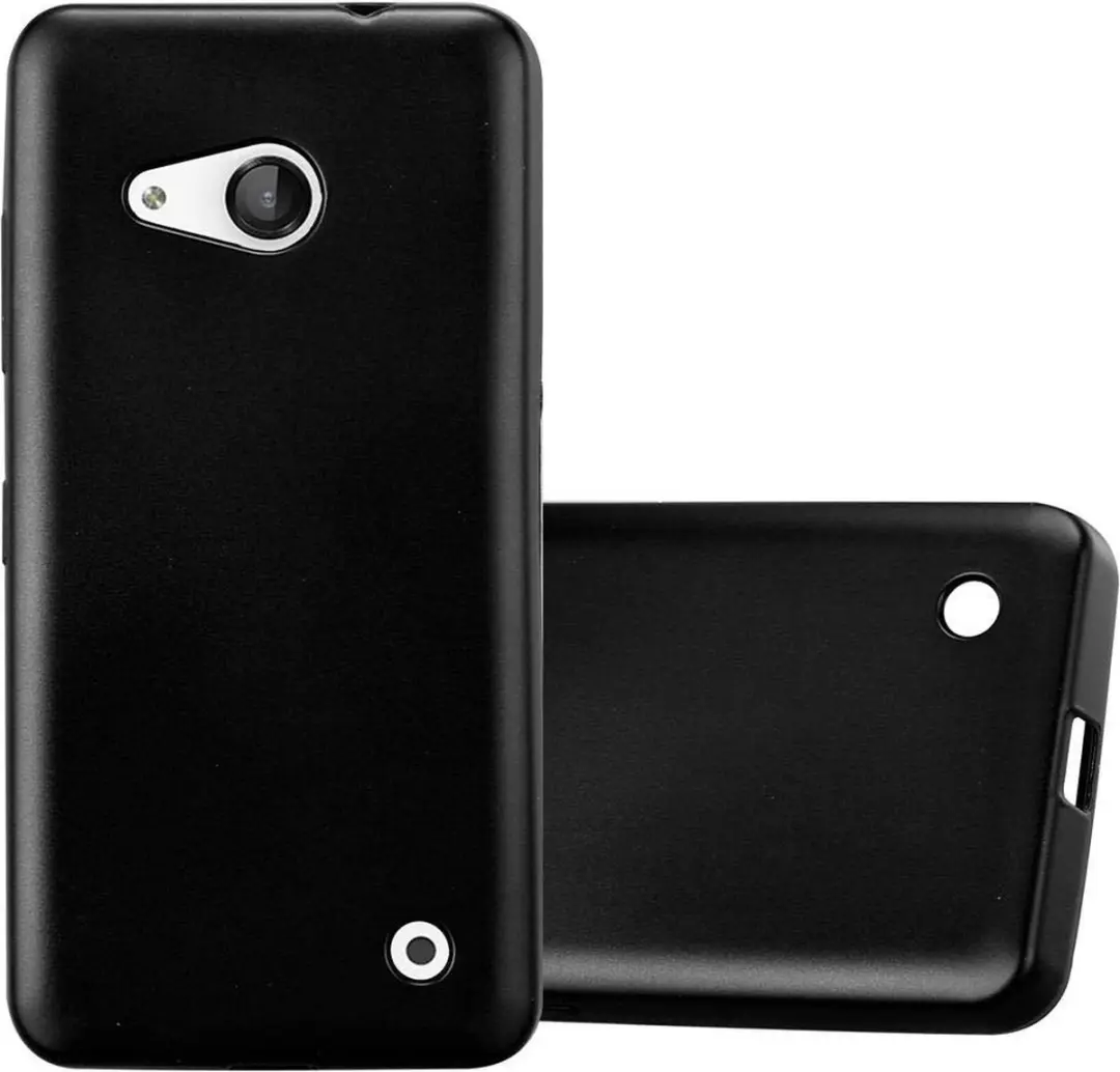Cadorabo Hoesje geschikt voor Nokia Lumia 550 in METALLIC ZWART
