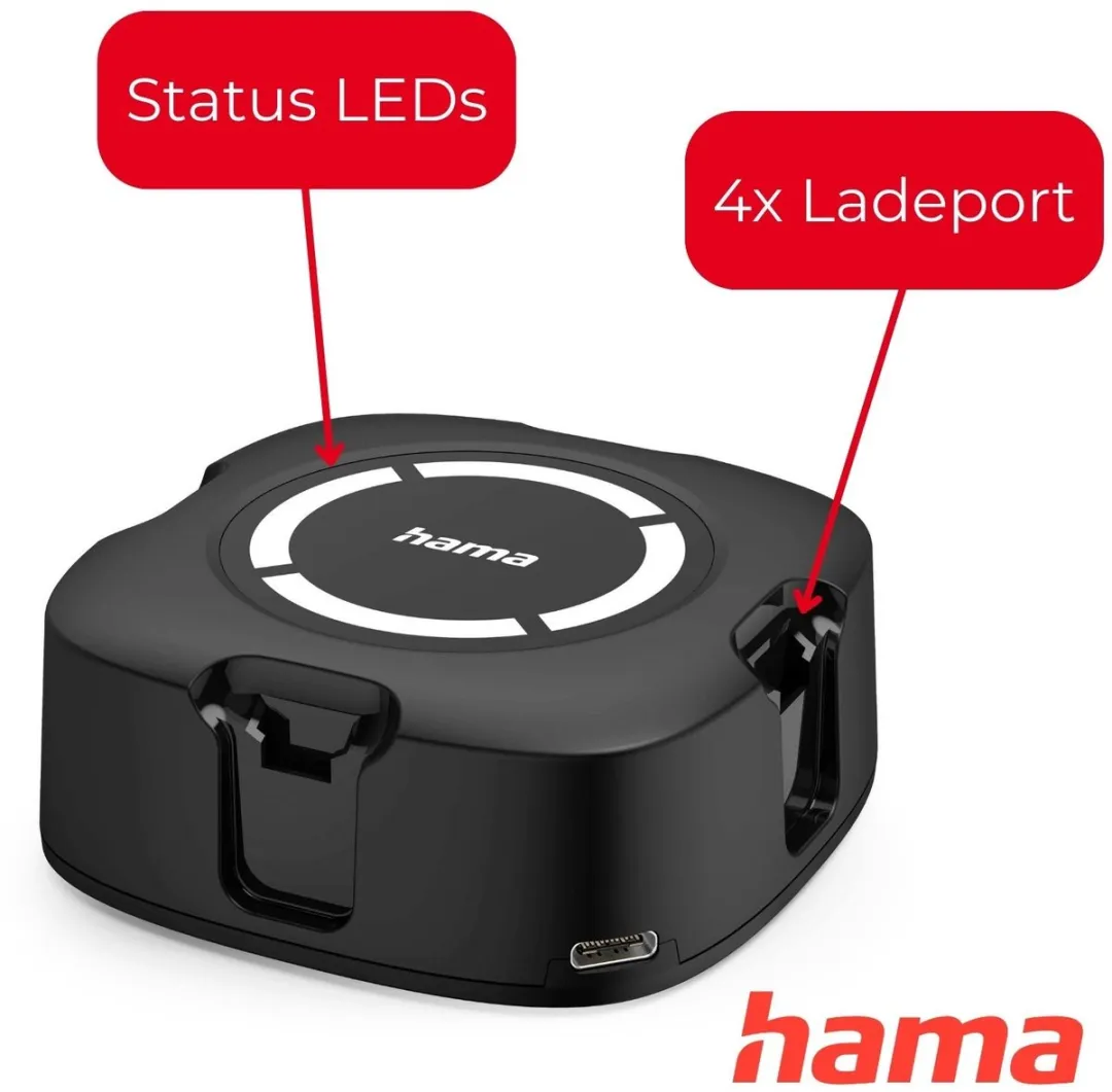 Hama Oplaadstation 4-voudig Nintendo Switch Joy-Con - Zwart