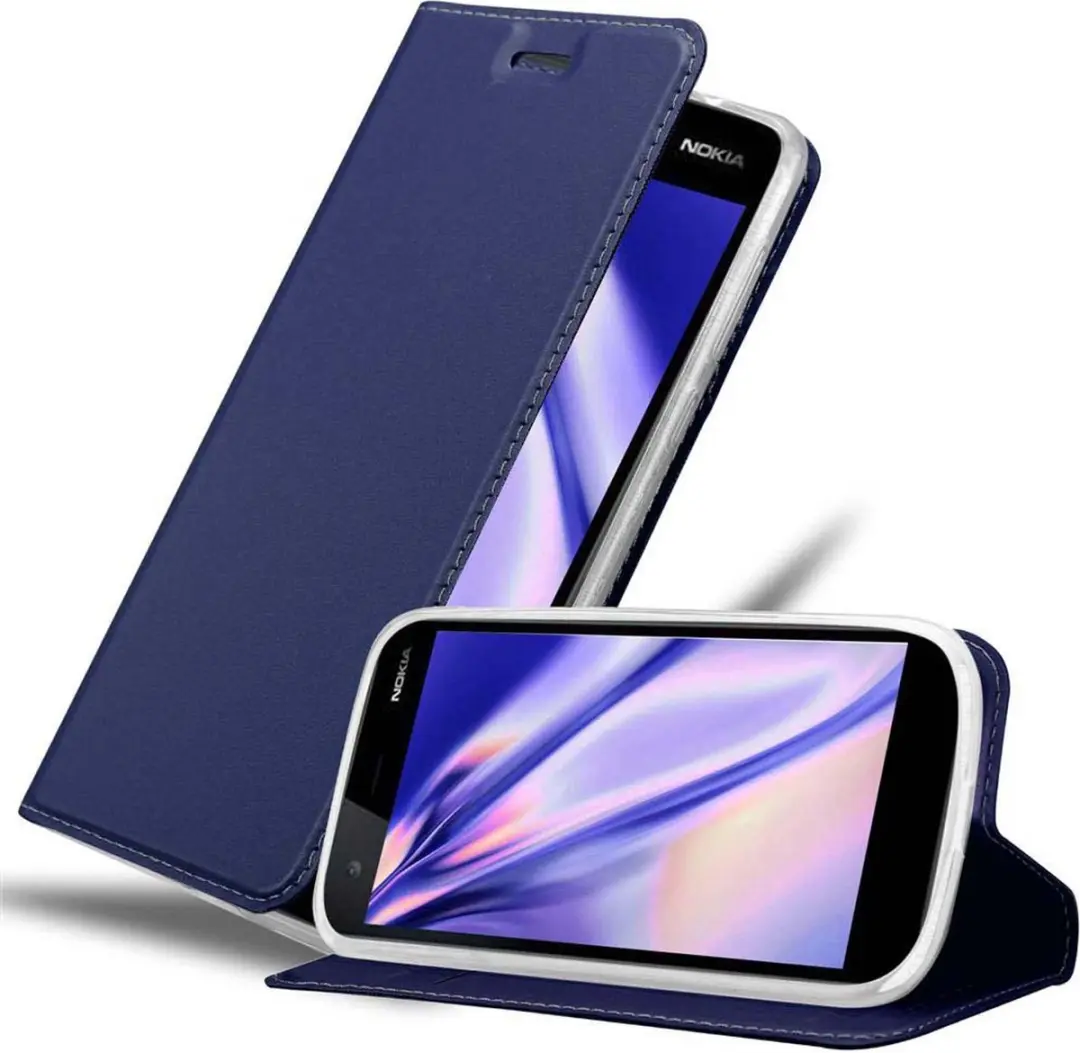 Cadorabo Hoesje geschikt voor Nokia 1 2018 in CLASSY DONKER BLAUW