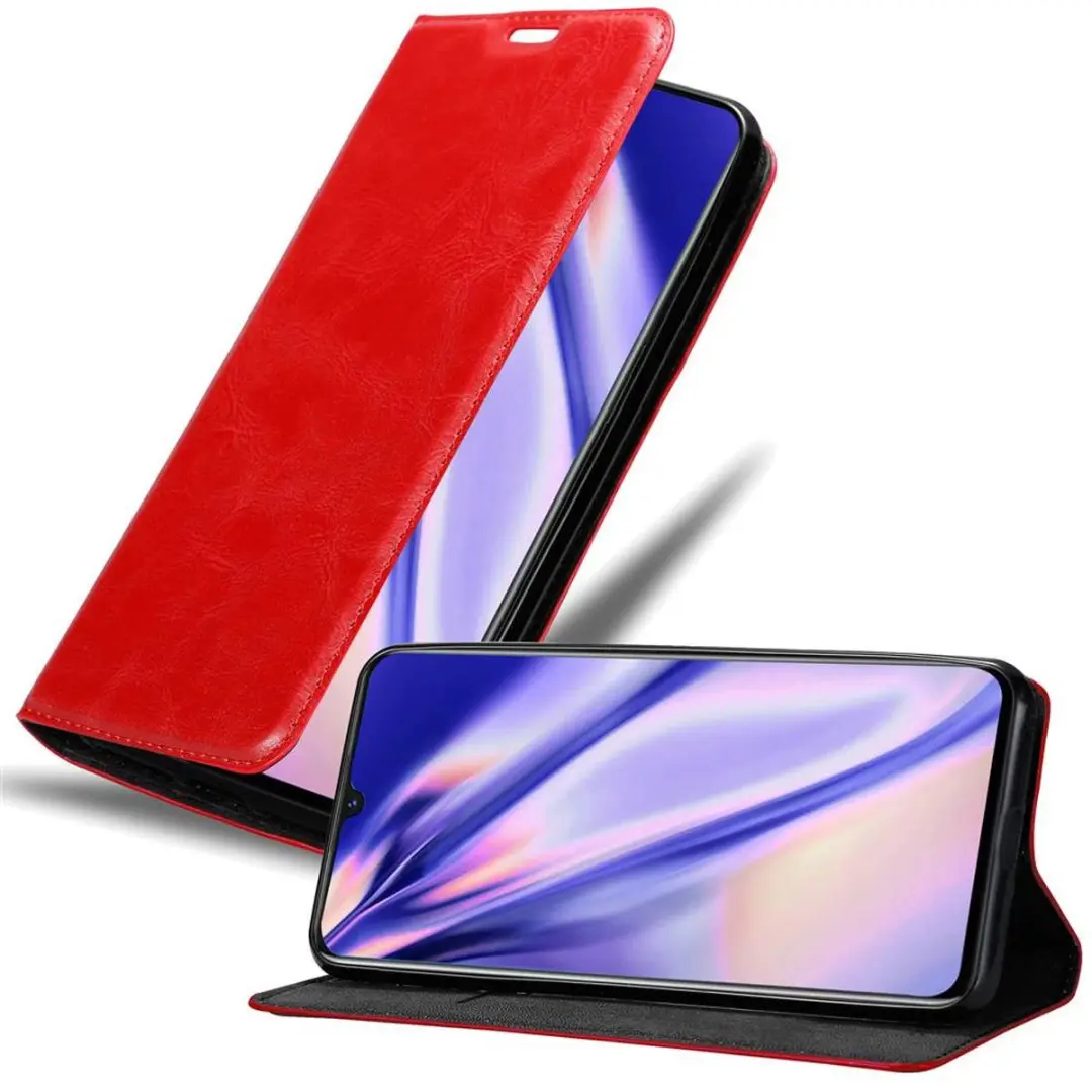 Cadorabo Hoesje geschikt voor MEIZU NOTE 9 in APPEL ROOD - Beschermhoes met magnetische sluiting, standfunctie en kaartvakje Book Case Cover Etui
