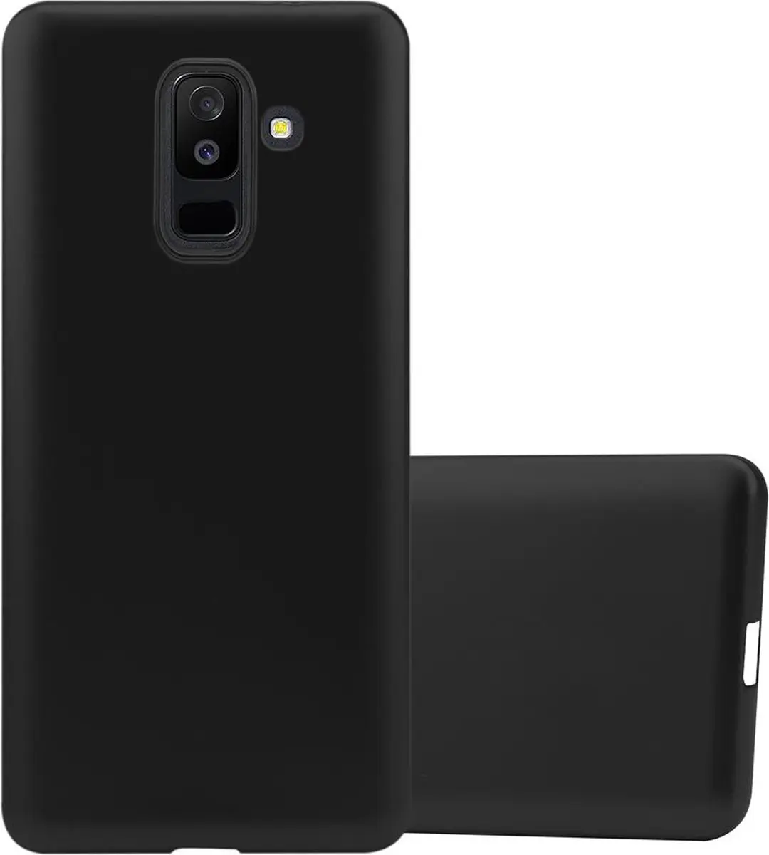 Cadorabo Hoesje geschikt voor Samsung Galaxy A6 PLUS 2018 in METALLIC ZWART