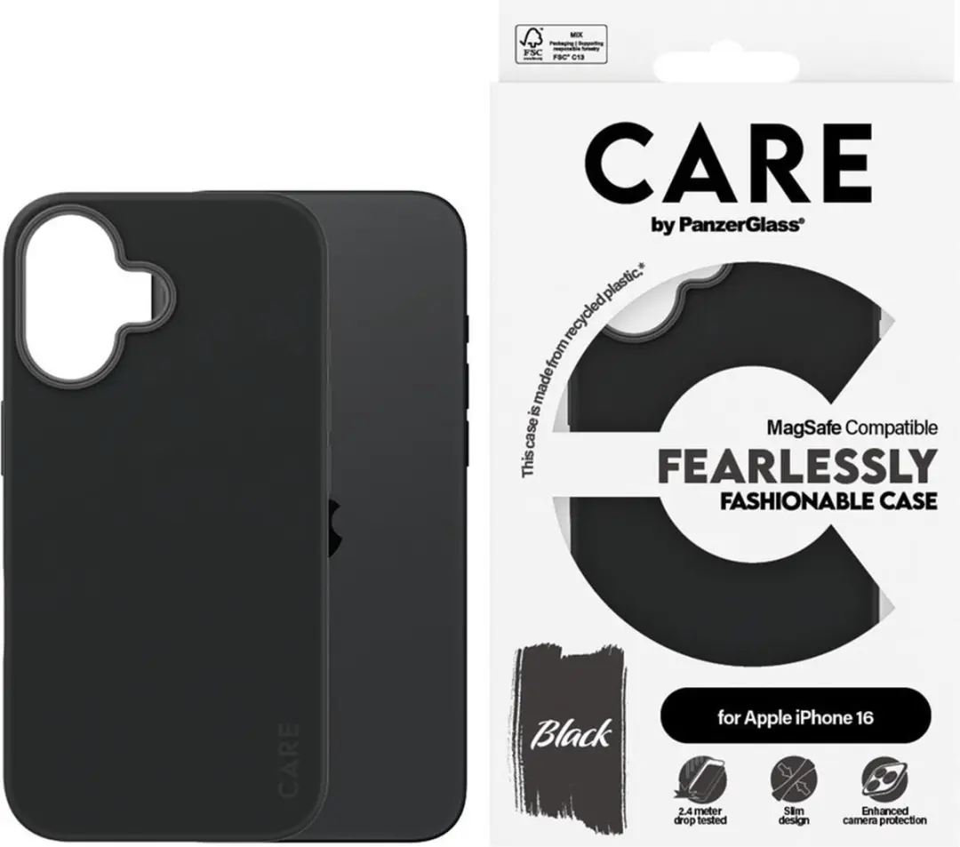 PanzerGlass CARE Fashion MagSafe Hoesje iPhone 16 - Zwart - afbeelding 3 van 6