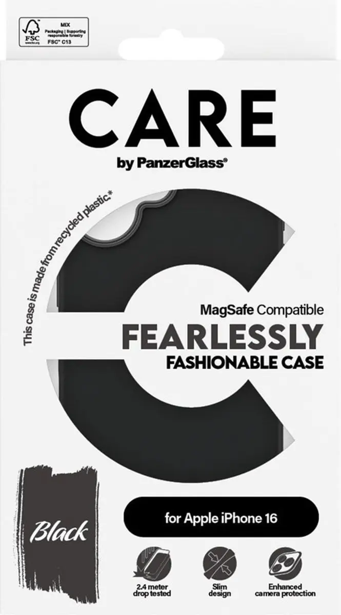 PanzerGlass CARE Fashion MagSafe Hoesje iPhone 16 - Zwart - afbeelding 4 van 6