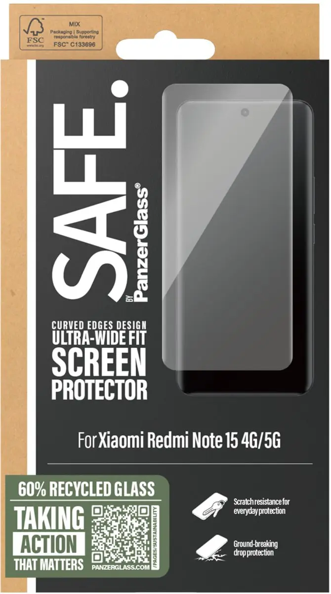 PanzerGlass SAFE SA22448 Screenprotector - Redmi Note 15 5G - afbeelding 4 van 6