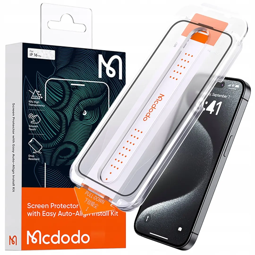 Mcdodo Ez Deeg Gehard Glasgevalglas Voor Iphone 16 Pro