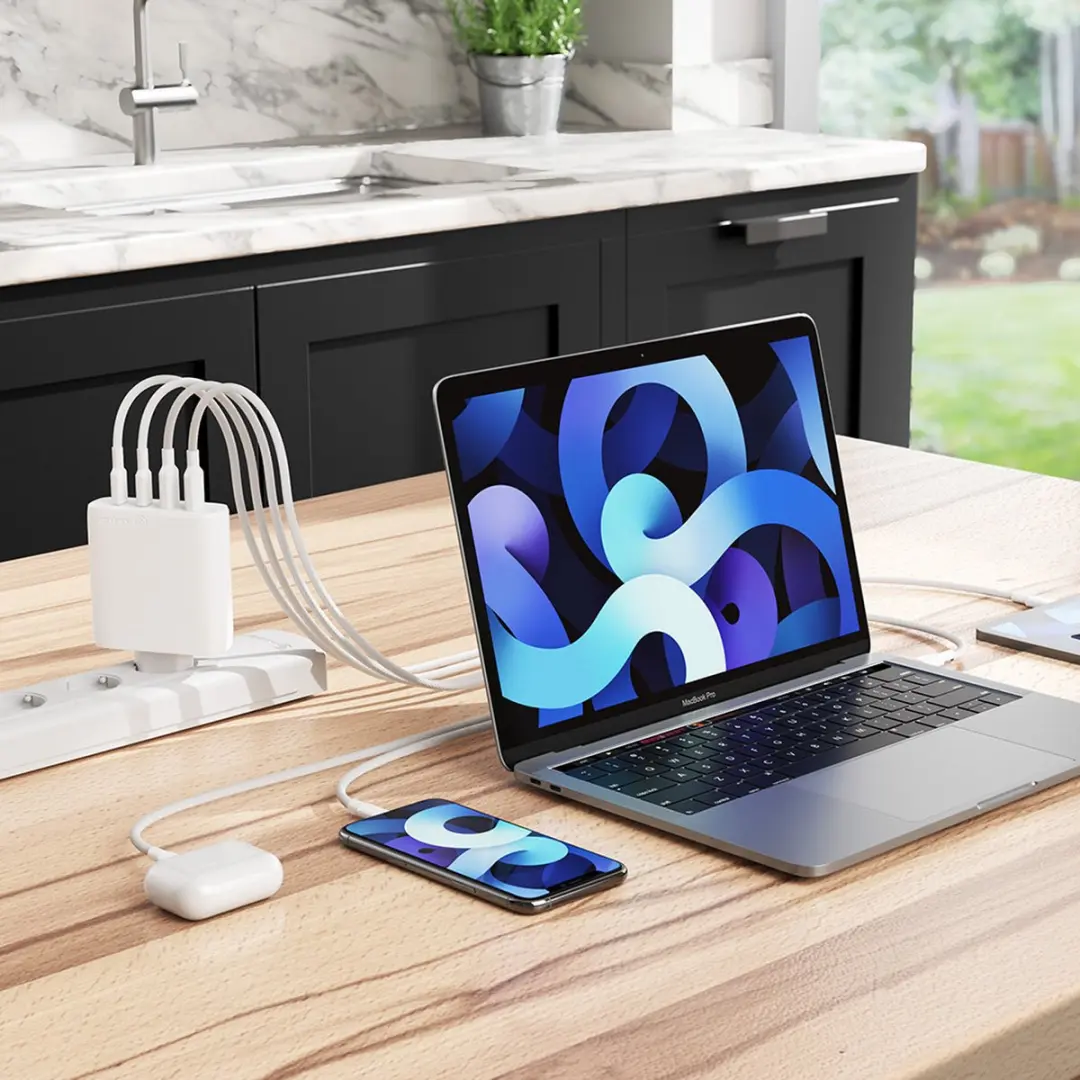 Alogic 4X100 USB-lader 100W - Wit - afbeelding 2 van 6