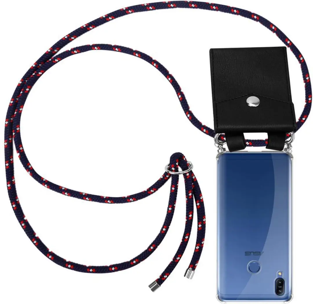 Cadorabo Hoesje geschikt voor Asus ZenFone MAX M2 in BLAUW ROOD WITTE STIP