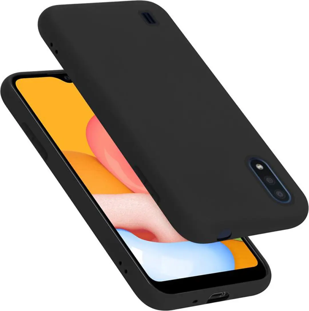 Cadorabo Hoesje geschikt voor Samsung Galaxy A01 in LIQUID ZWART