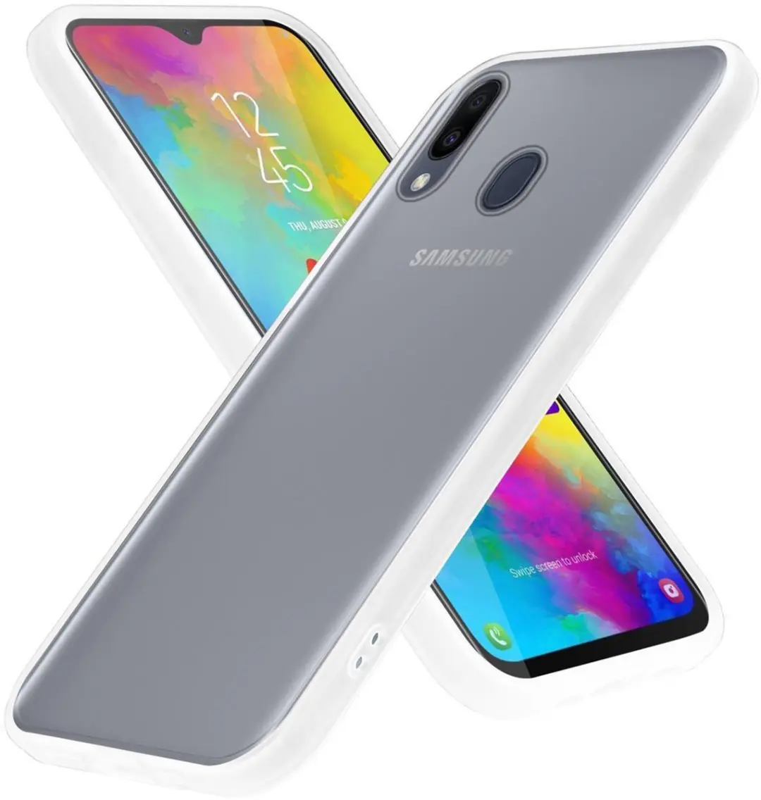 Cadorabo Hoesje geschikt voor Samsung Galaxy M20 in Mat Transparant