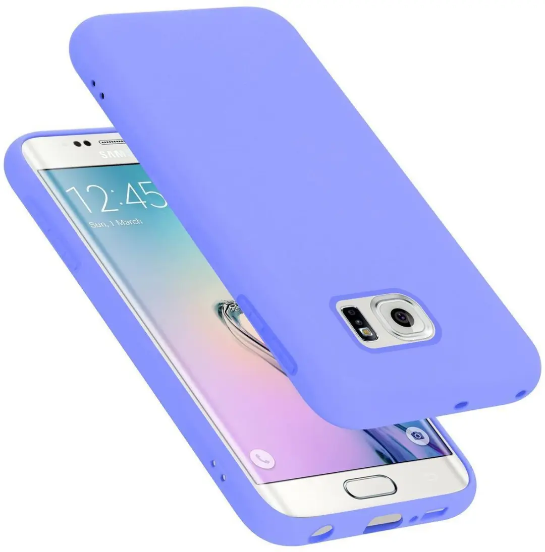 Cadorabo Hoesje geschikt voor Samsung Galaxy S6 EDGE PLUS in LIQUID LICHT PAARS