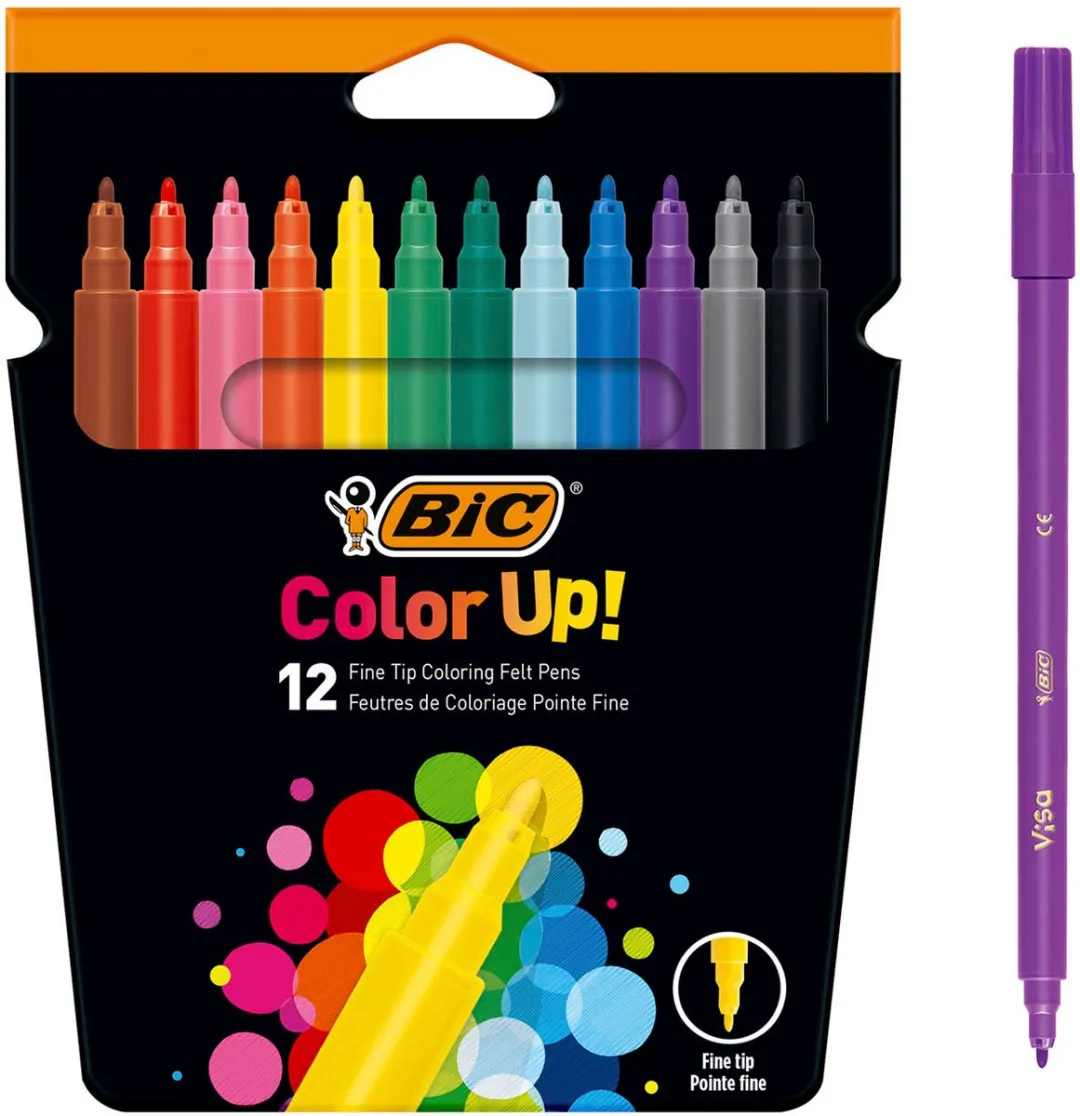 Bic Wereldkaart om te Krassen - 12 Stuks - Blauw