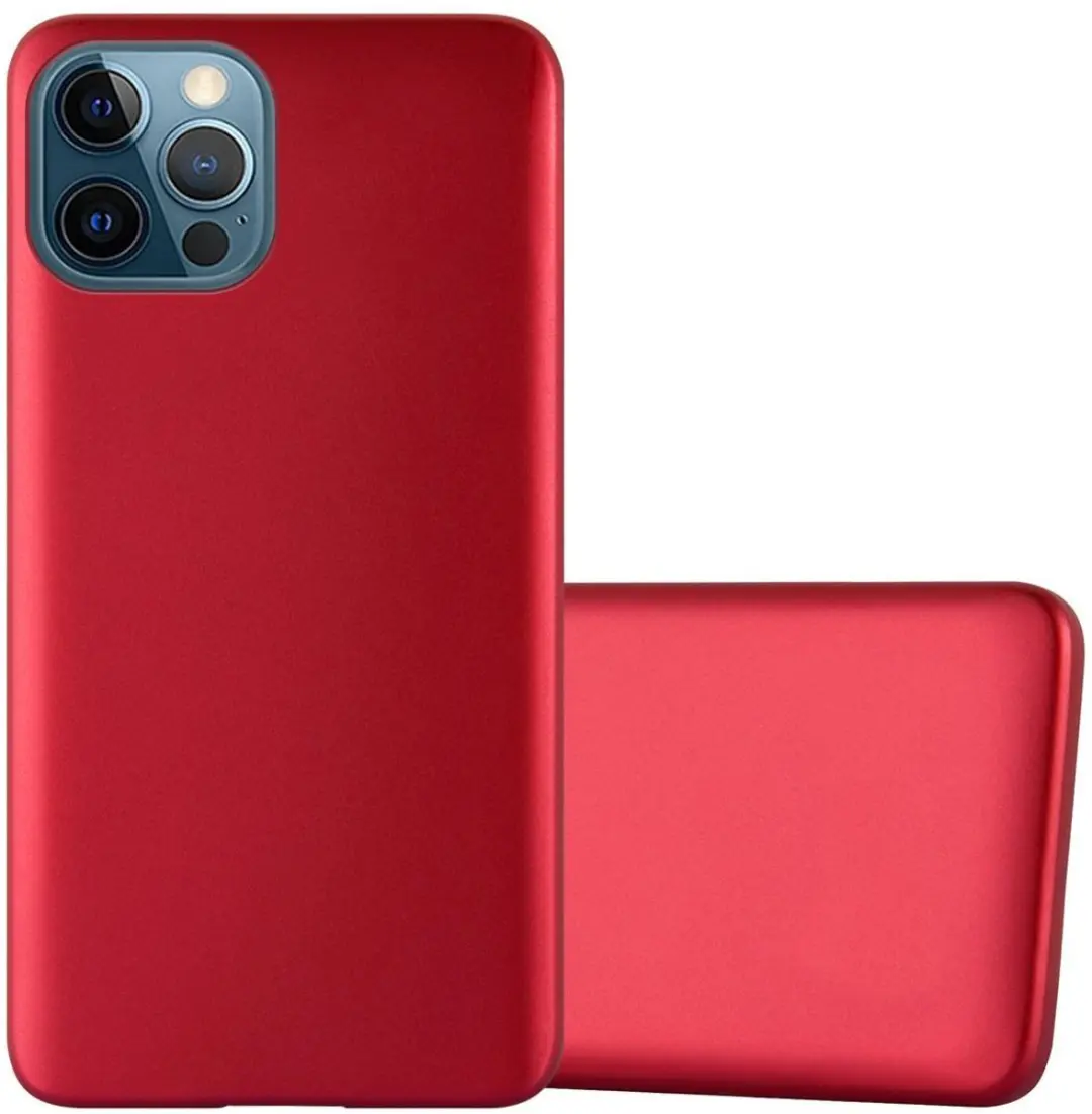 Cadorabo Hoesje geschikt voor Apple iPhone 12 PRO MAX in METALLIC ROOD