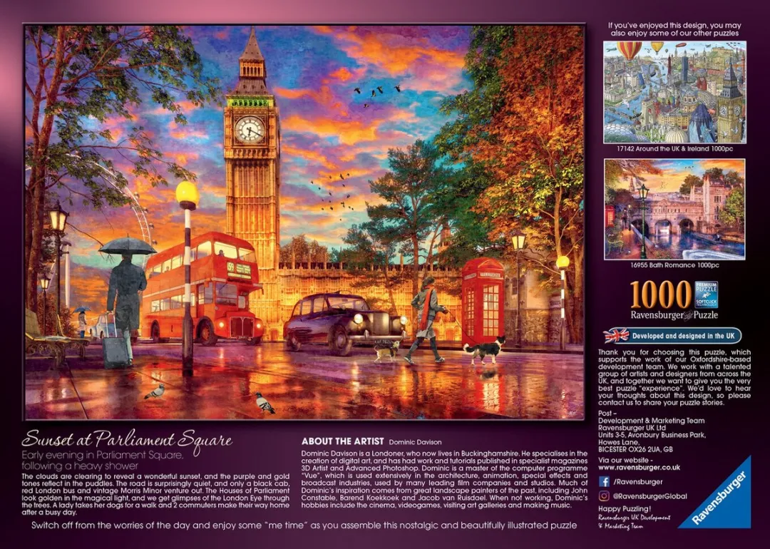 Ravensburger Zonsondergang Parliament Square Londen Puzzel 1000 Stuks - afbeelding 3 van 6