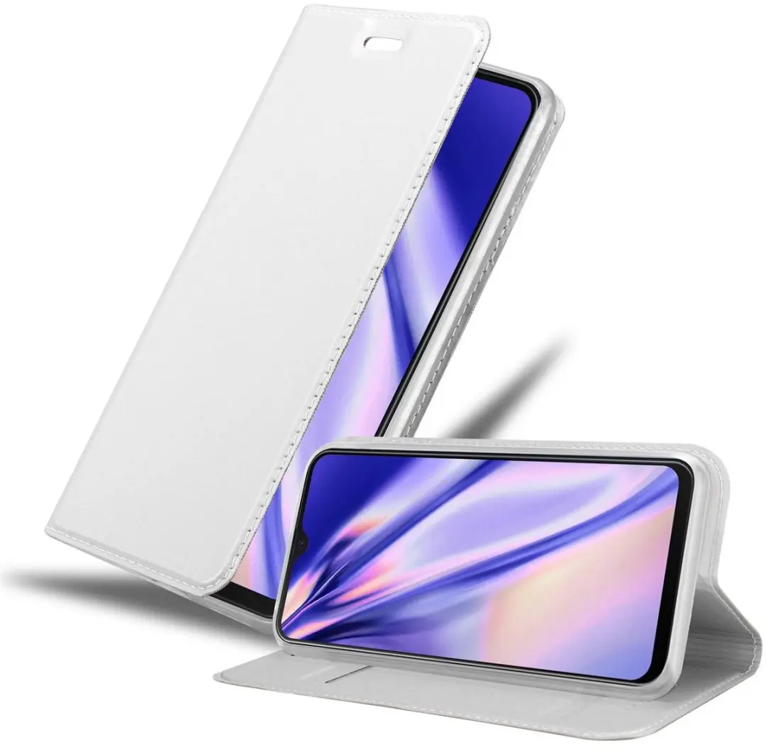 Cadorabo Hoesje geschikt voor Samsung Galaxy M20 in CLASSY ZILVER