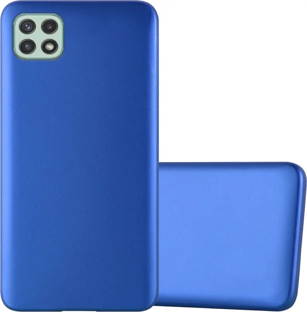 Cadorabo Hoesje geschikt voor Samsung Galaxy A22 5G in METAAL BLAUW