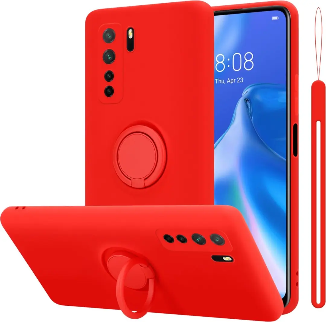 Cadorabo Hoesje geschikt voor Huawei P40 LITE 5G / NOVA 7 SE in LIQUID ROOD