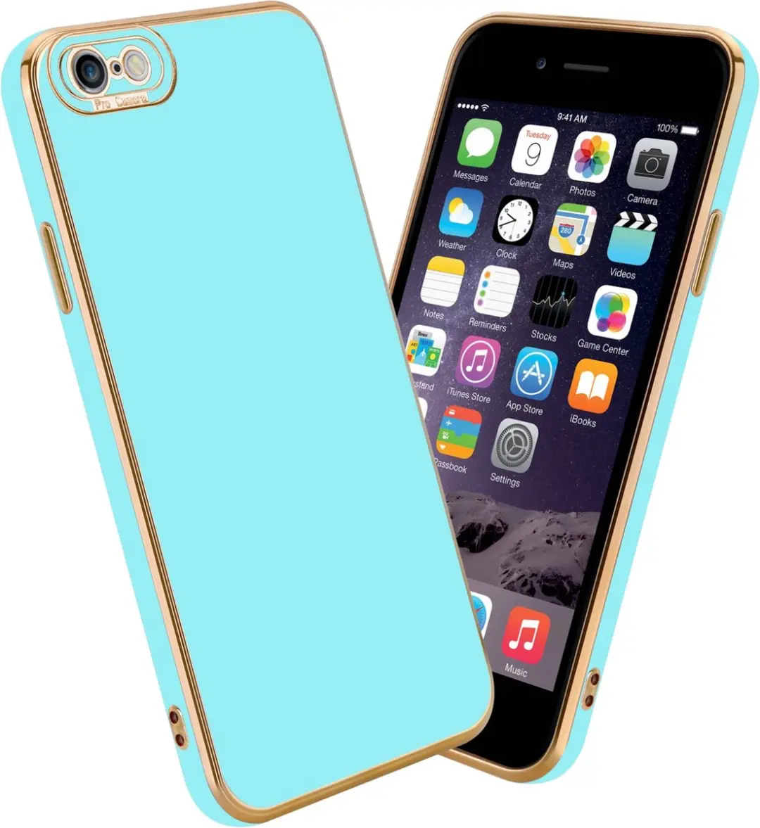 Cadorabo Hoesje geschikt voor Apple iPhone 6 PLUS / 6S PLUS in Glossy Turqouise