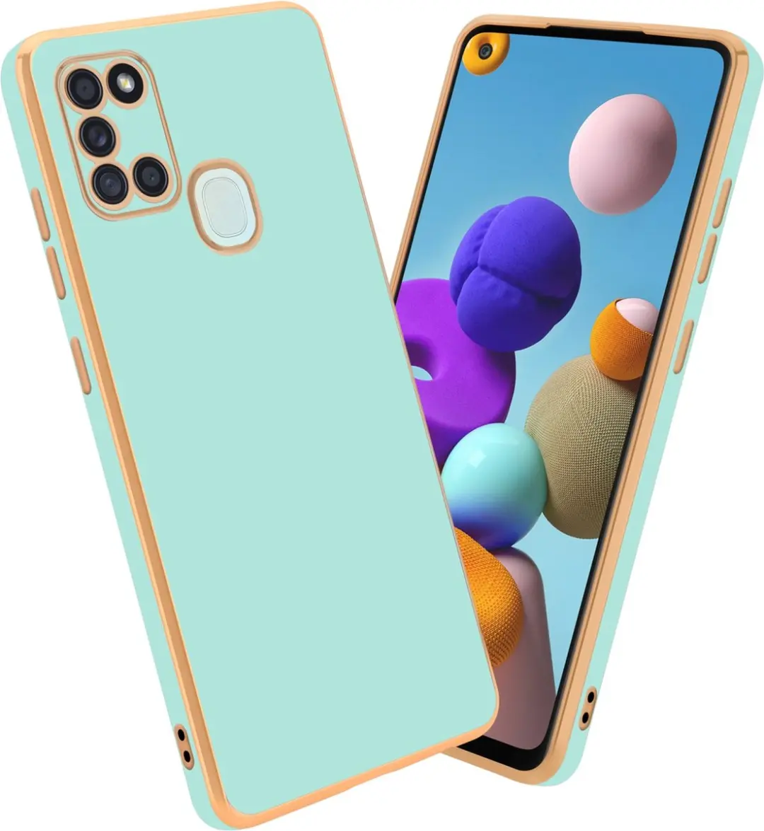 Cadorabo Hoesje geschikt voor Samsung Galaxy A21s in Glossy Mintgroen