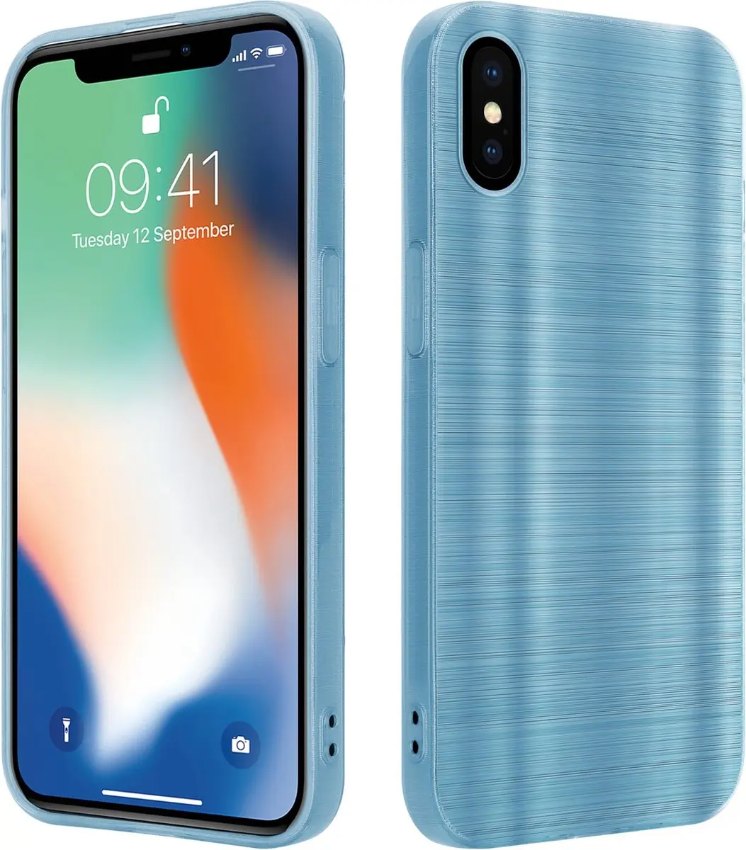 Cadorabo Hoesje geschikt voor Apple iPhone X / XS in Brushed Turqoise