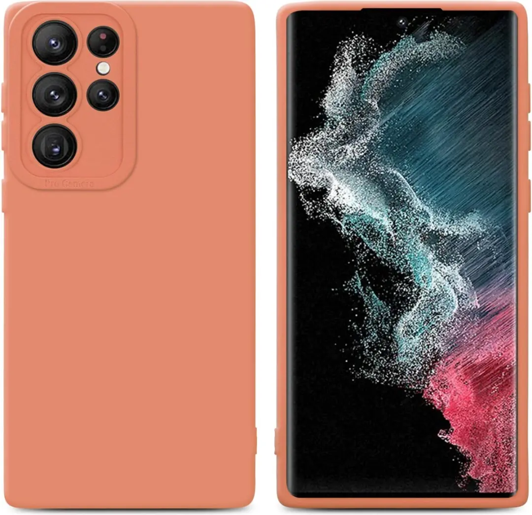 Cadorabo Hoesje geschikt voor Samsung Galaxy S22 ULTRA in FLUID LICHT ORANJE