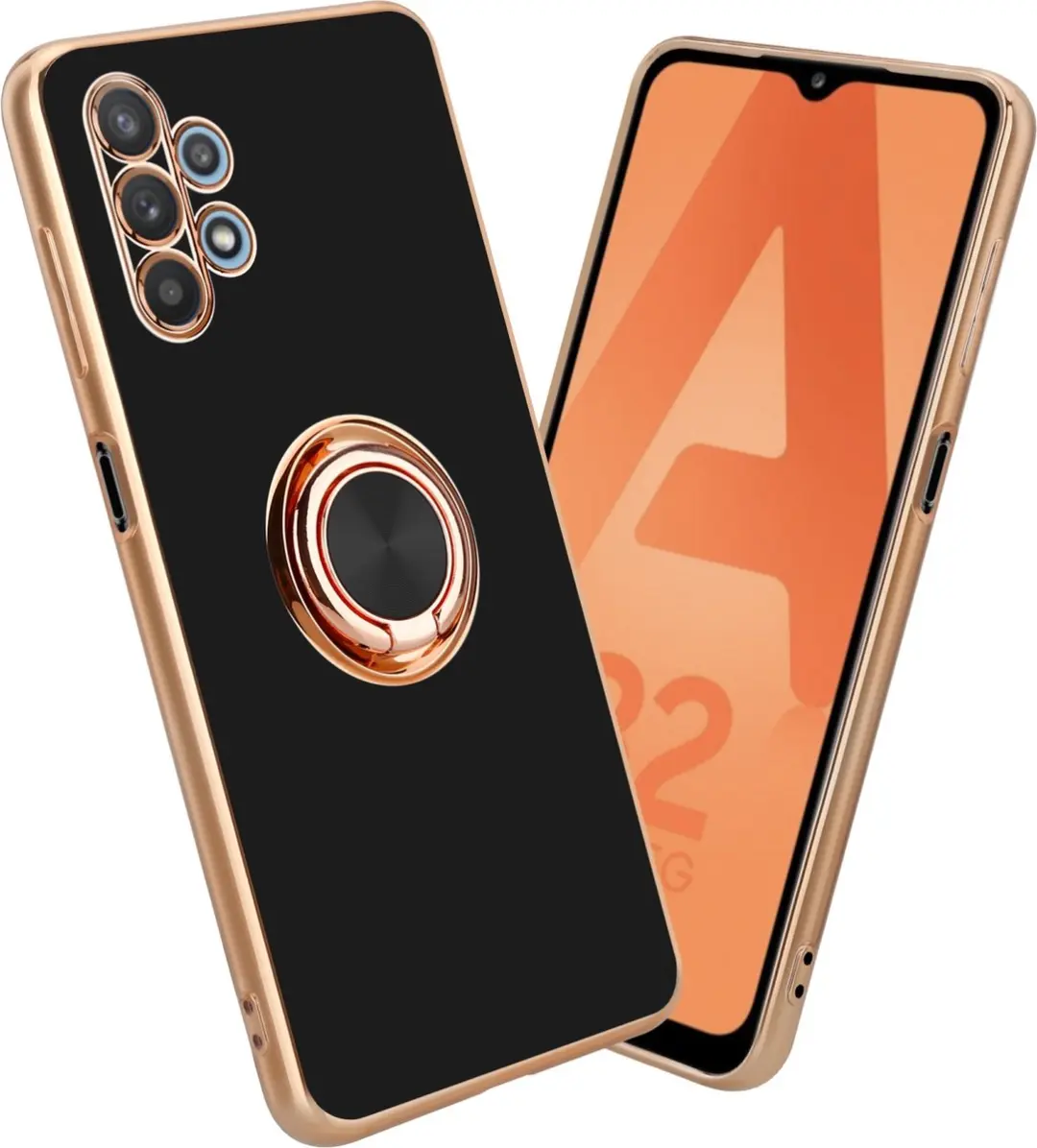 Cadorabo Hoesje geschikt voor Samsung Galaxy A32 5G in Glossy Zwart