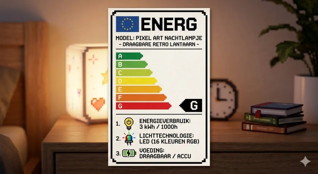 Minecraft Pixel Art Nachtlampje RGB - Houtbruin