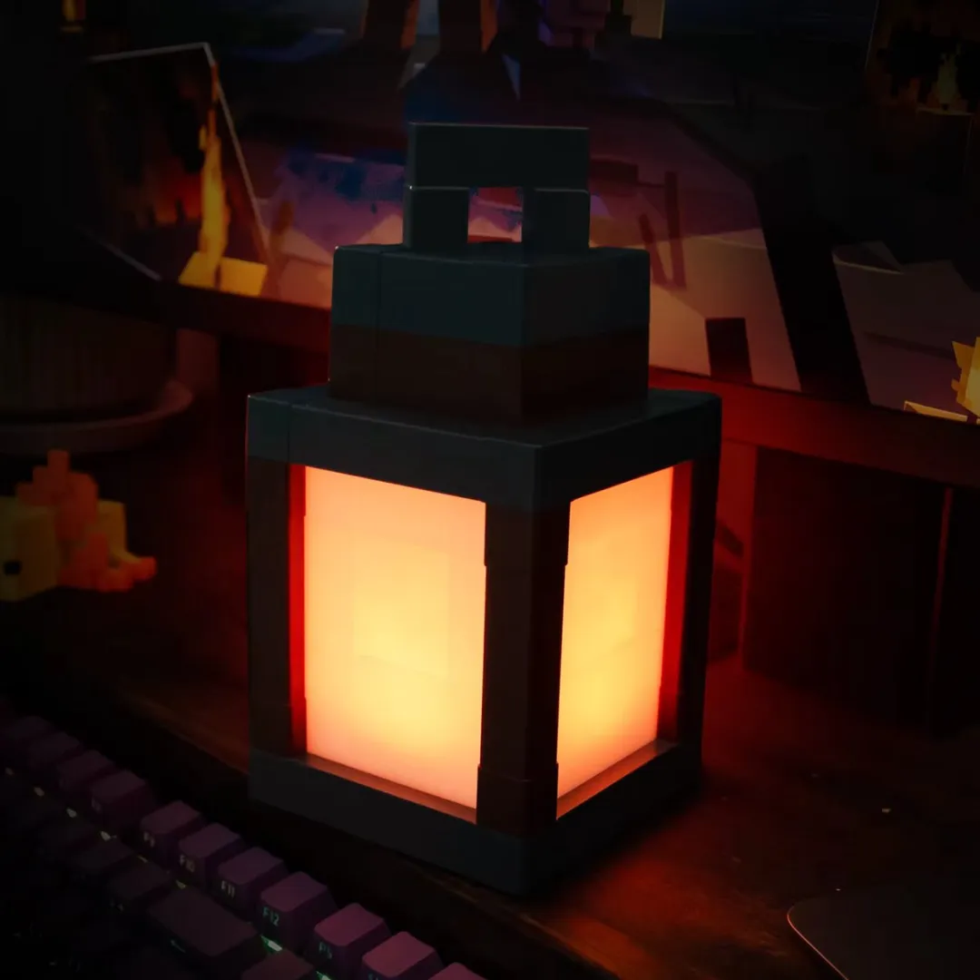 Minecraft Pixel Art Nachtlampje RGB - Houtbruin