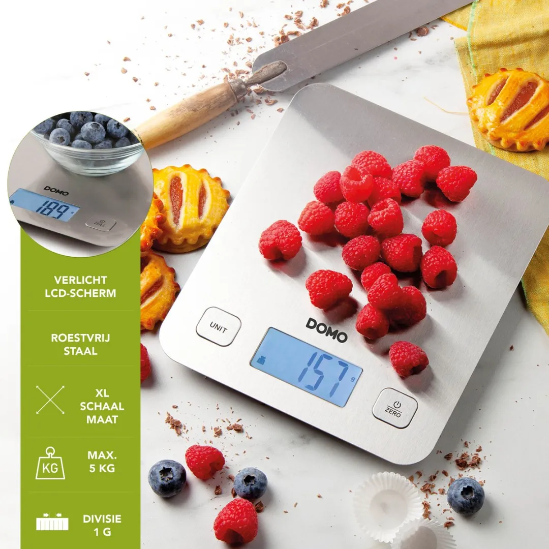 Domo DO9239W Digitale Keukenweegschaal - 5 kg - Wit