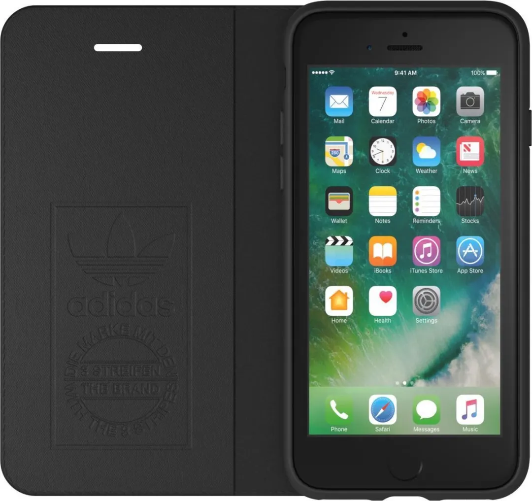 adidas Originals Booklet Case Suede - iPhone 6/8/SE Zwart - afbeelding 3 van 5