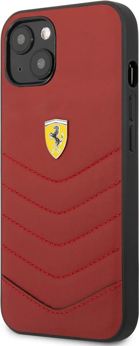 Ferrari iPhone 13 Hoesje - Effen Rood Leer