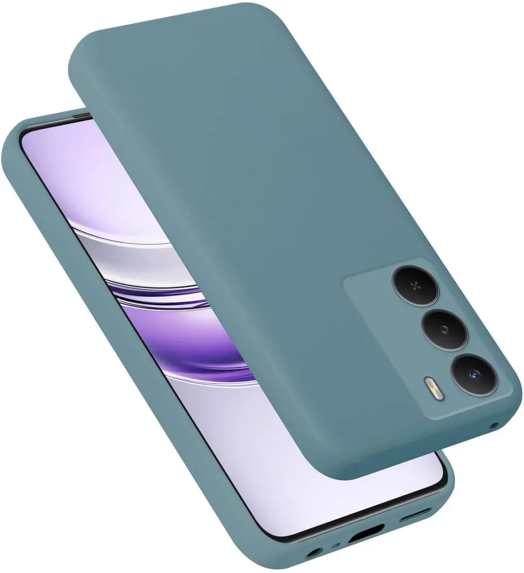 Cadorabo Hoesje geschikt voor Realme 14X 5G Case in Liquid Groen Beschermhoes ge