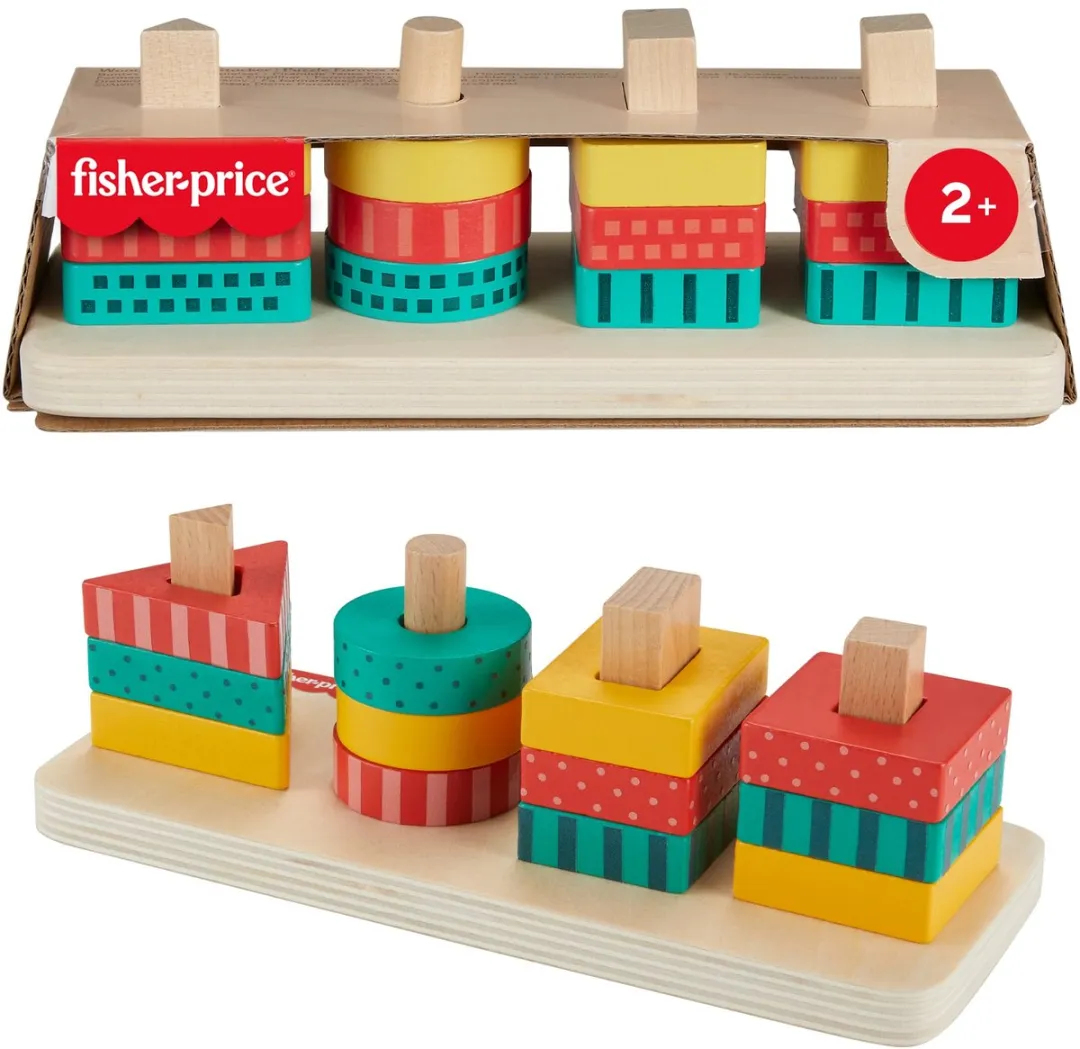 Fisher-Price Houten Vormstapelaar Meerkleurig - afbeelding 6 van 6