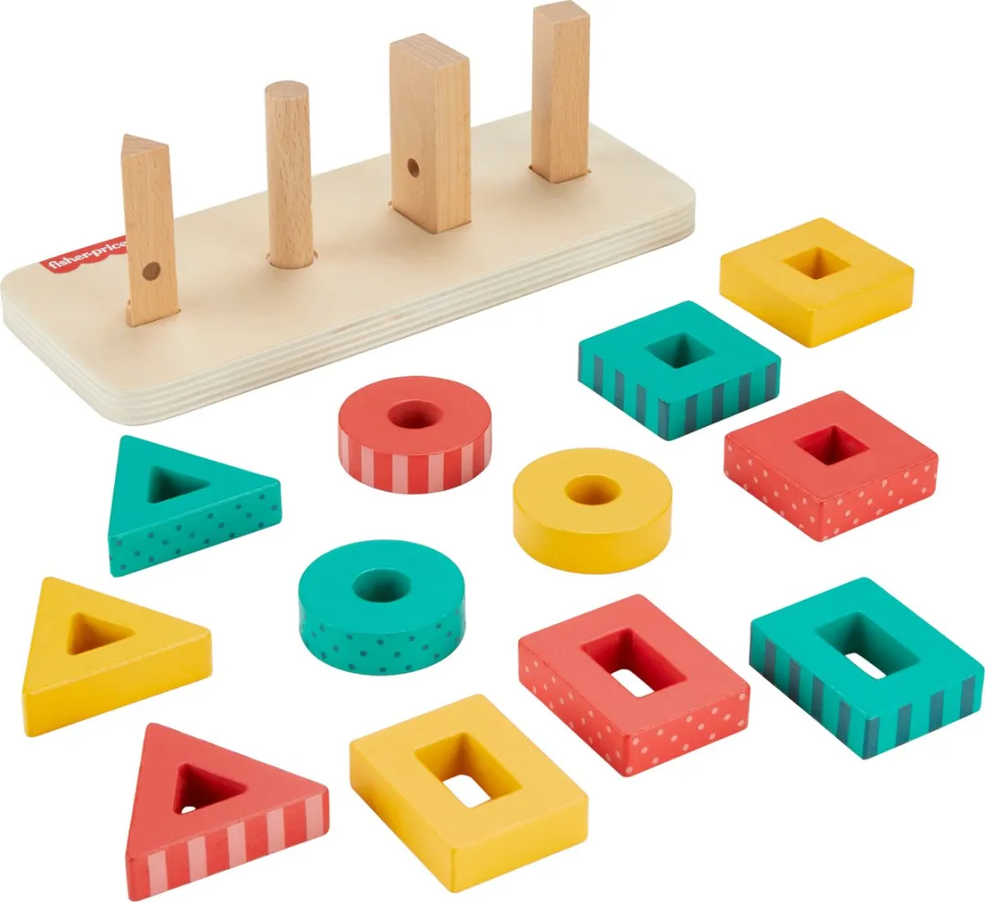 Fisher-Price Houten Vormstapelaar Meerkleurig - afbeelding 2 van 6