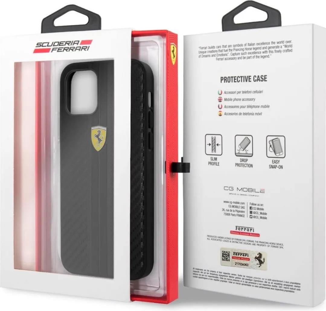 Ferrari iPhone 12 Pro Max Hoesje - Effen Zwart
