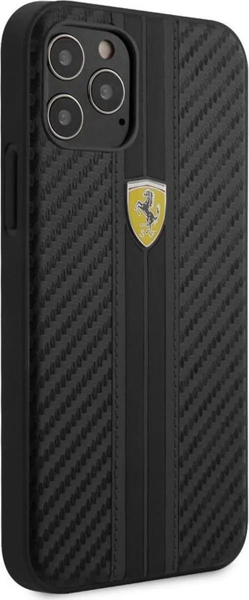 Ferrari iPhone 12 Pro Max Hoesje - Effen Zwart - afbeelding 6 van 6