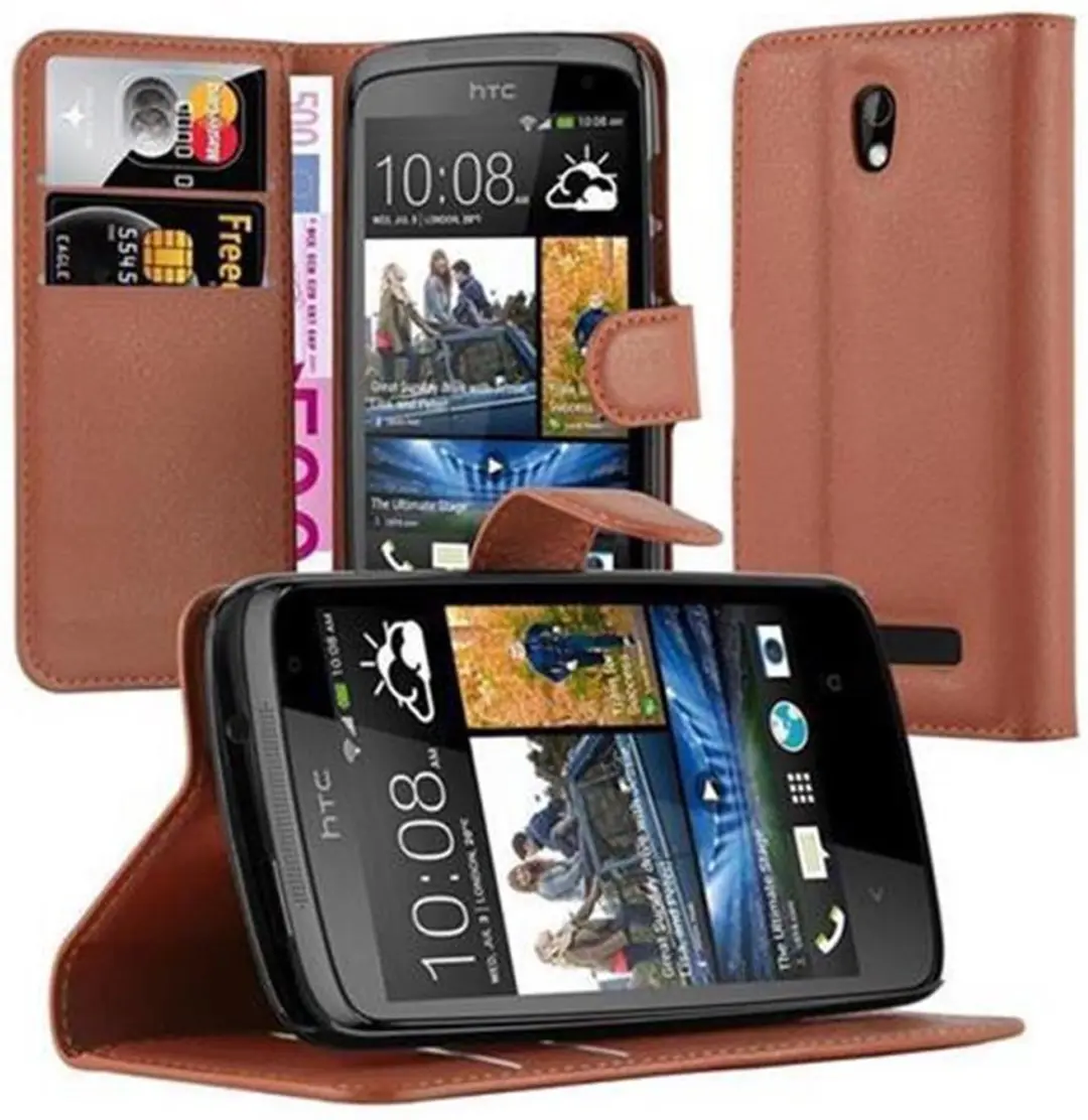 Cadorabo Hoesje geschikt voor HTC Desire 500 in CHOCOLADE BRUIN