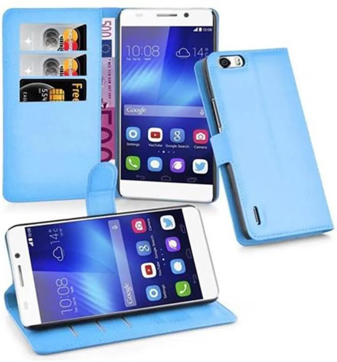 Cadorabo Hoesje geschikt voor Honor 6 PLUS in PASTEL BLAUW