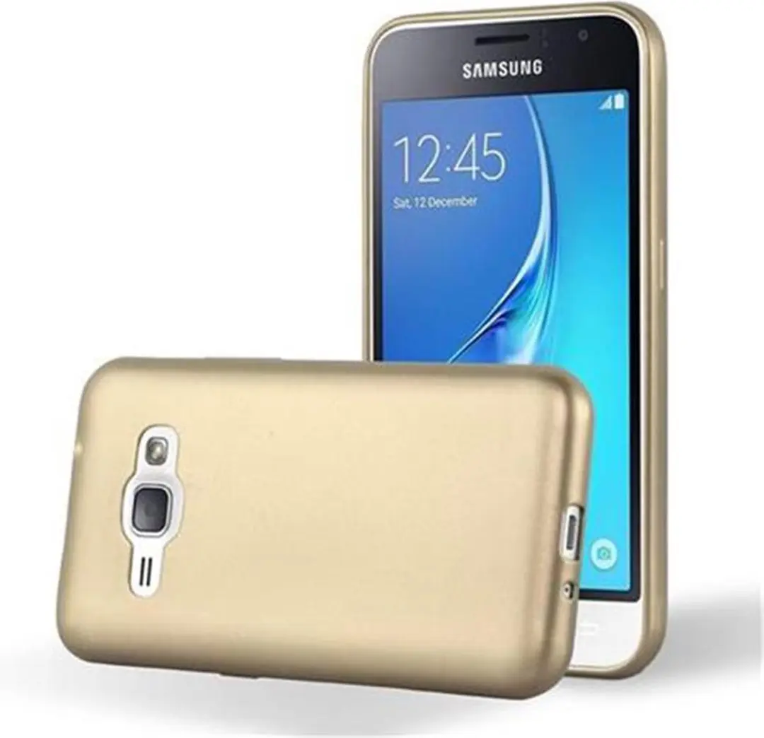 Cadorabo Hoesje geschikt voor Samsung Galaxy J1 2016 in METALLIC GOUD
