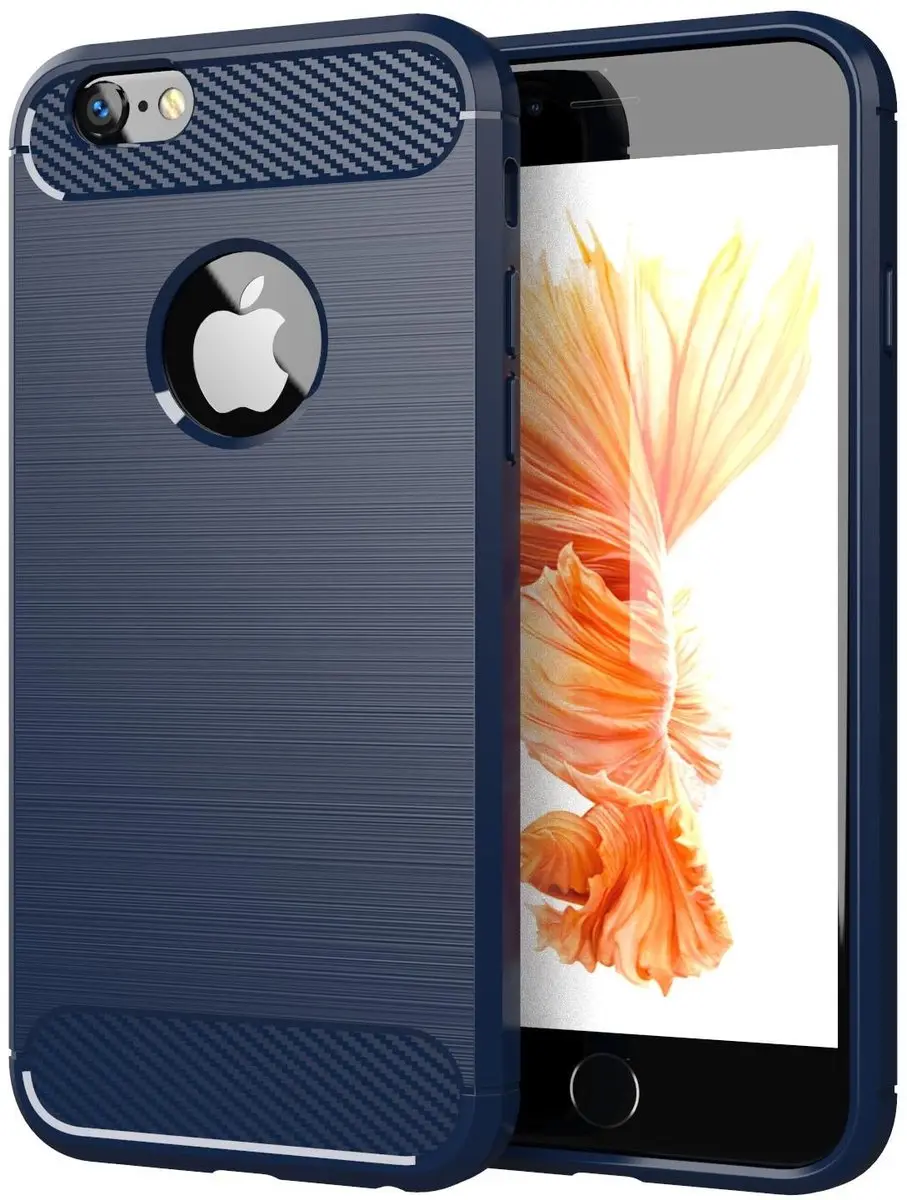 Cadorabo Hoesje geschikt voor Apple iPhone 6 / 6S in BRUSHED BLAUW