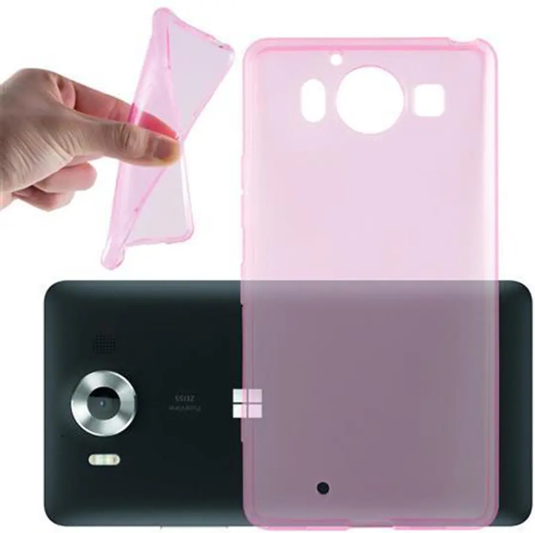 Cadorabo Hoesje geschikt voor Nokia Lumia 950 XL in TRANSPARANT ROZE