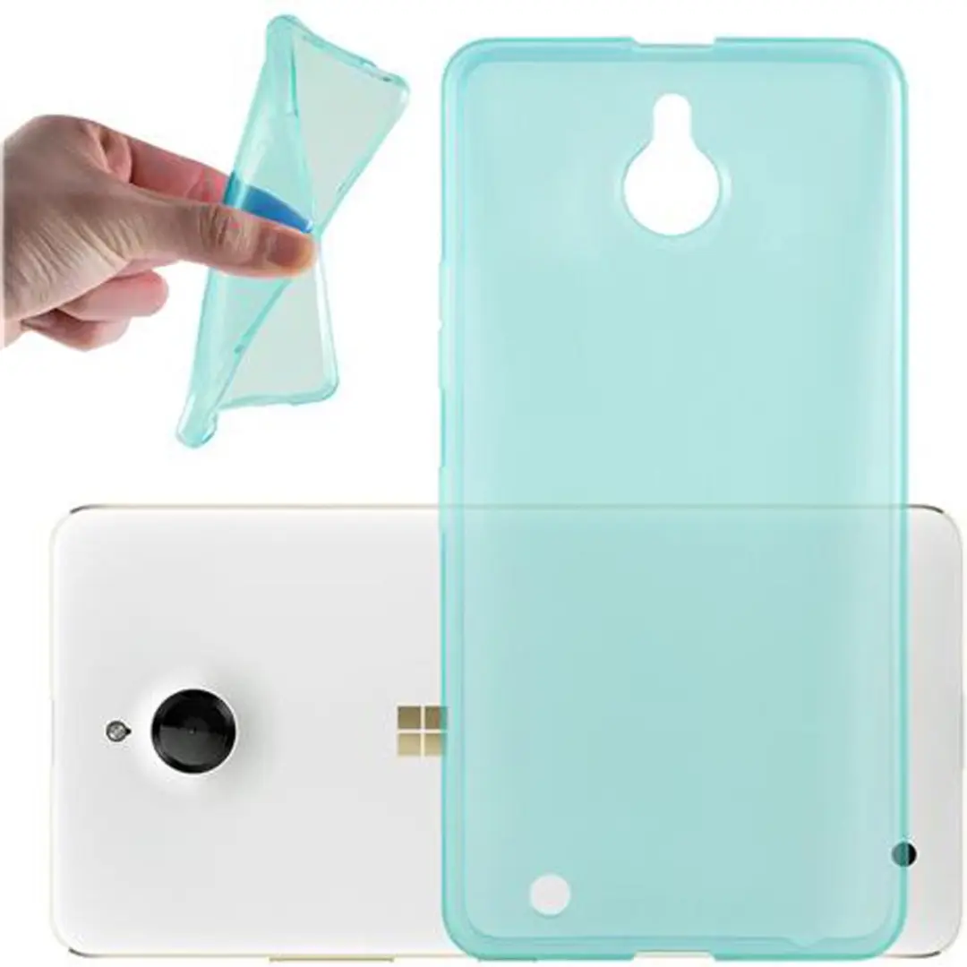 Cadorabo Hoesje geschikt voor Nokia Lumia 850 in TRANSPARANT BLAUW