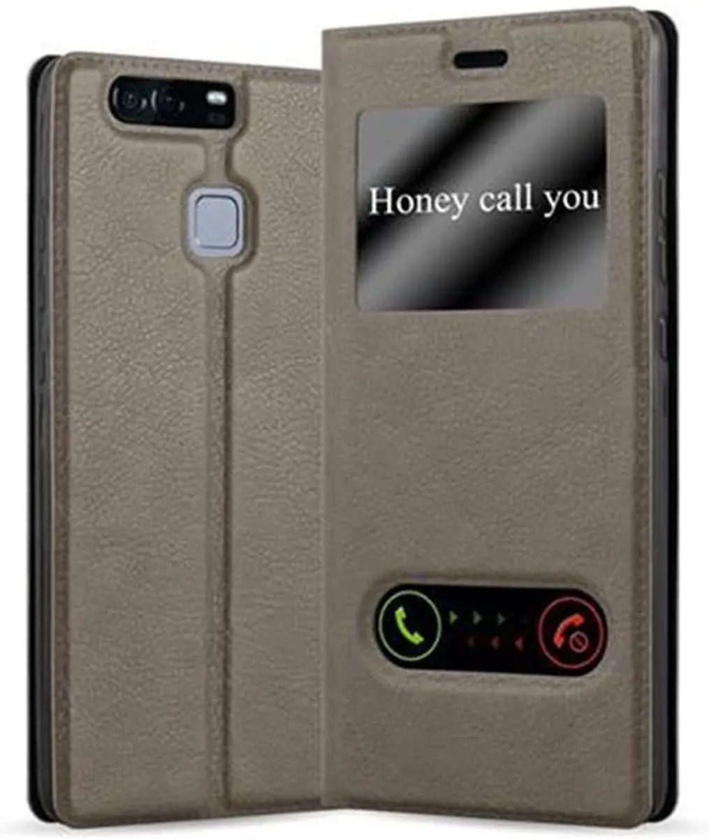 Cadorabo Hoesje geschikt voor Huawei P9 in STEEN BRUIN