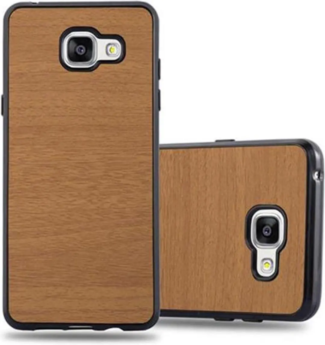 Cadorabo Hoesje geschikt voor Samsung Galaxy A3 2016 in WOODEN BRUIN