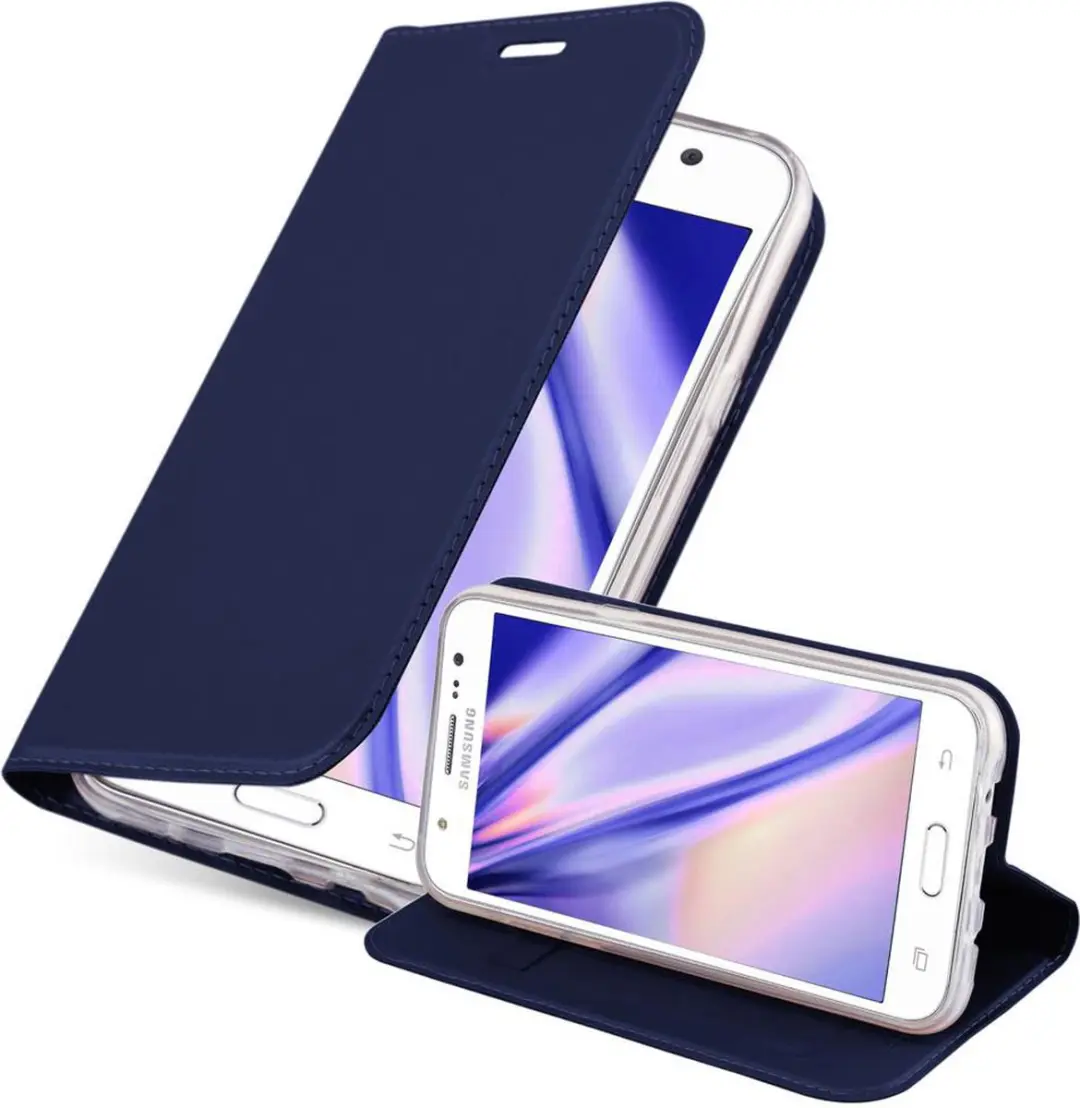 Cadorabo Hoesje geschikt voor Samsung Galaxy J5 2015 in CLASSY DONKER BLAUW