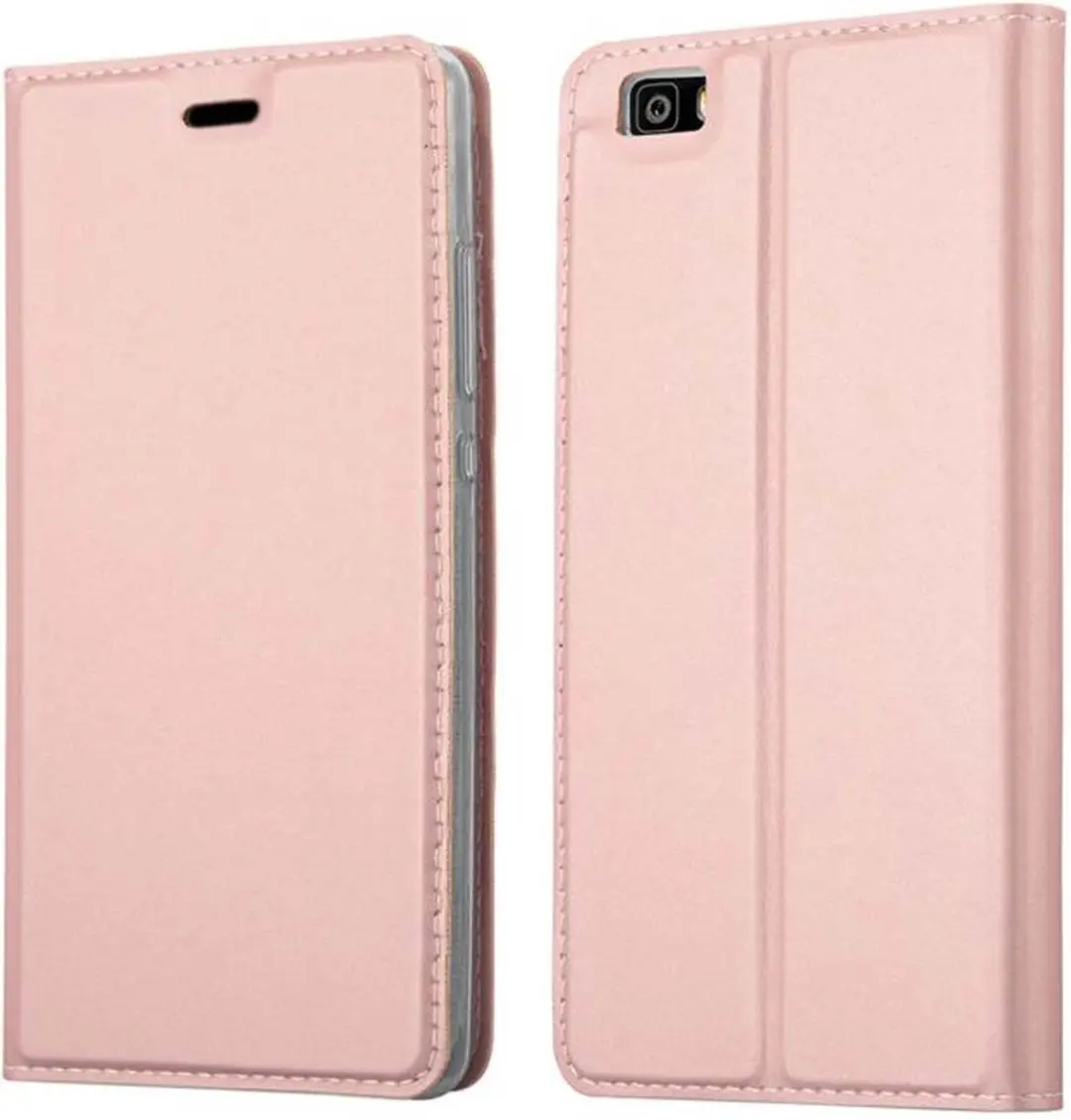 Cadorabo Hoesje geschikt voor Huawei P8 LITE 2015 in CLASSY ROSE GOUD