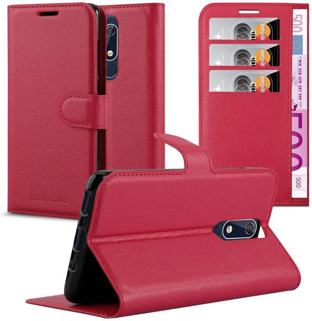 Cadorabo Hoesje geschikt voor Nokia 5.1 in KARMIJN ROOD