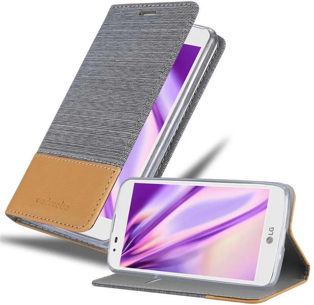 Cadorabo Hoesje geschikt voor LG K7 2016 in LICHTGRIJS BRUIN